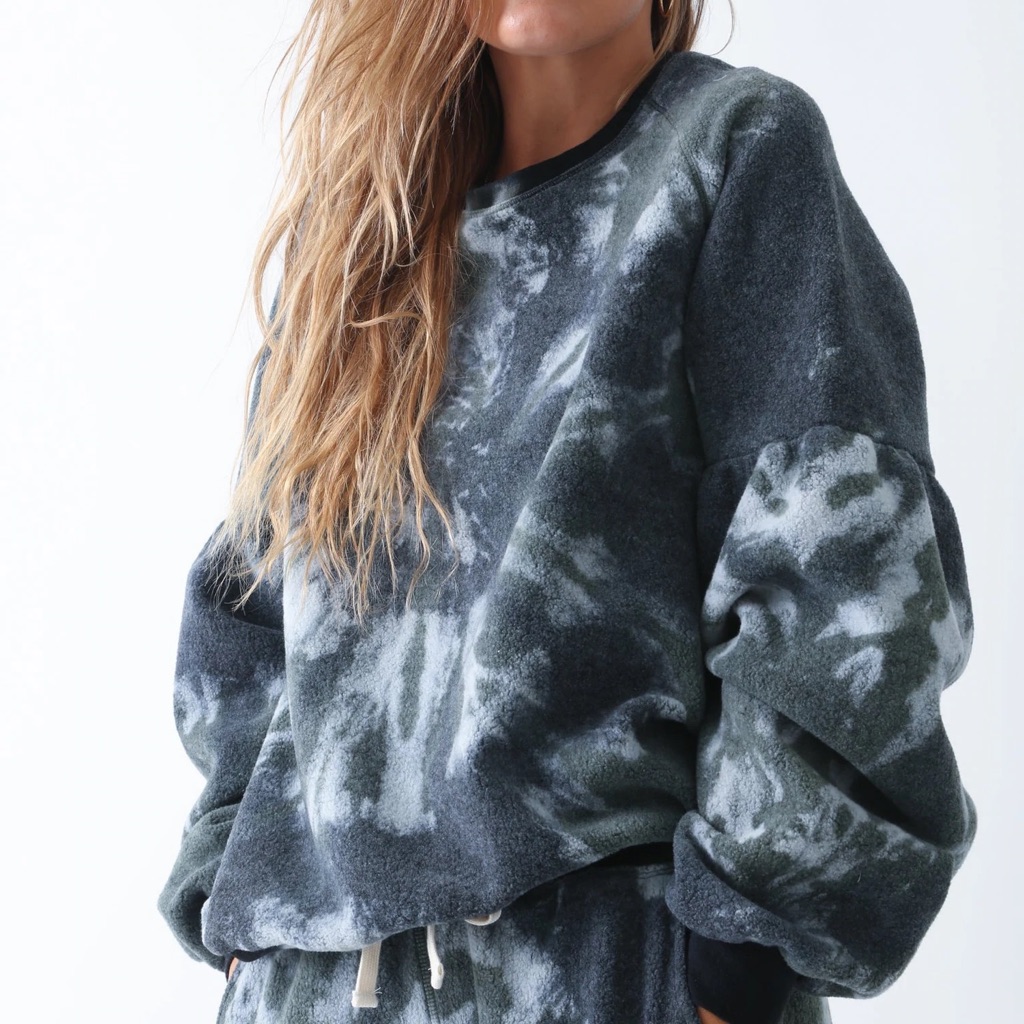 Nwt Electric & Rose Roxbury Sherpa Sweatshirt - Army / Onyx